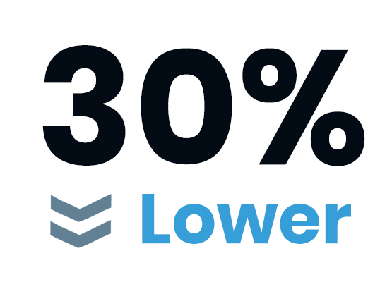 30% lower Cost than Competitors icon